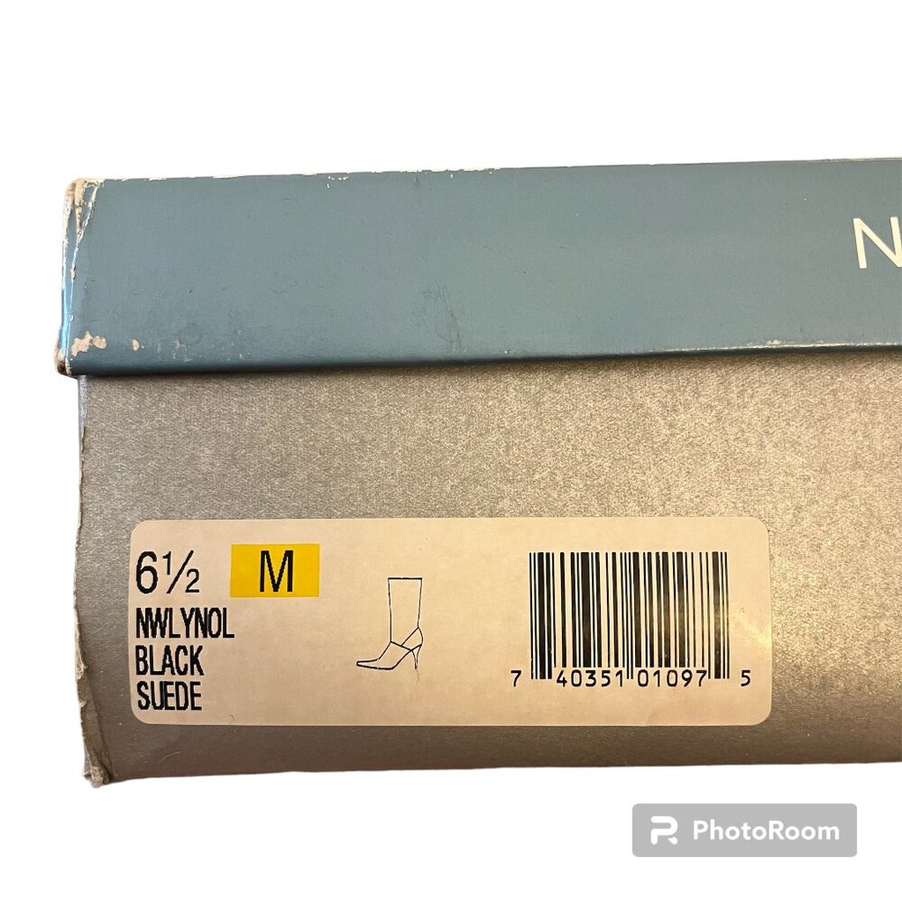 EUC NINE WEST Black Suede Tall Boots Lynol 6.5 M - Picture 11 of 11